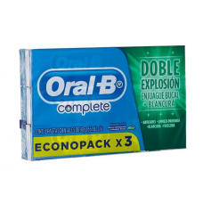 Oral B Pasta Dental Complete Enjuague y blancura 90g 3Pack