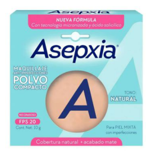 Asepxia Bb Maquillaje Polvo Fps 15 Natural Mate 10 G