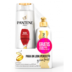Pantene Nuevo Pack Shampoo Rizos Definidos 400 ml y Crema para peinar 160ml