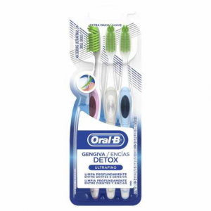 Oral B Cepillo Dental Pro Salud Detox Ultrafino, 3 Unidades