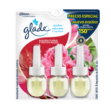 Glade PISO Repuesto Alegria Floral y Frutos Rojos 3 Unidades, 63 ml