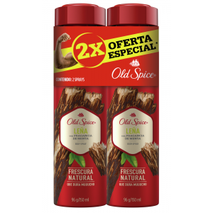 Old Spice 2 Pack Leña Desodorante con Fragancia Menta, 300 ml