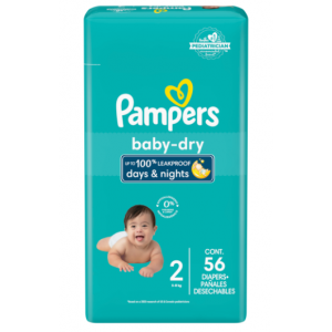 Pampers Baby Dry Pañales Talla 2, 56 Unidades