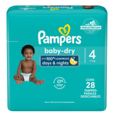 Pampers Baby Dry Talla 4 Jumbo, 28 Unidades