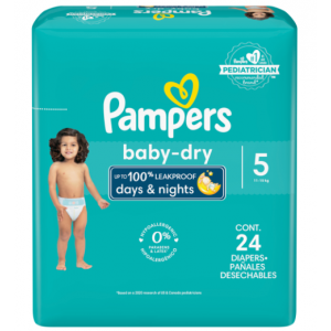 Pampers Baby Dry Talla 5 Jumbo, 24 Unidades