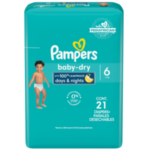 Pampers Baby Dry Talla 6 Jumbo, 21 Unidades