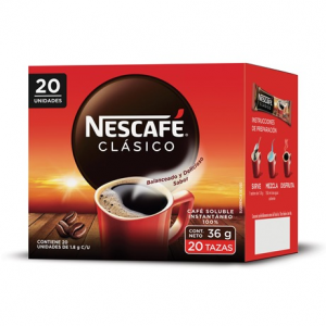 Nescafe Clasico Stick Display 20 Unidades, 1.8 g