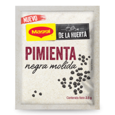 Maggi De La Huerta Pimienta Negra Molida Ristra, 2.5 g (12 Unidades)