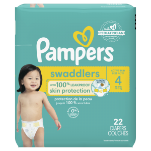 Pampers Swaddlers Active Baby Diaper Size 4, 22 Unidades