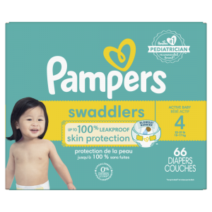 Pampers Swaddlers Active Baby Diaper Size 4, 66 Unidades