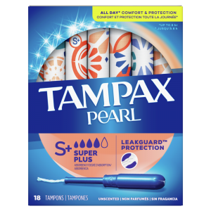 Tampax Tampones Pearl Super Plus Absorbencia, 18 Unidades
