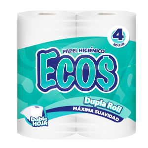 Papel Higienico ECOS Dupla Rollo 300 Doble Hoja - 4 Rollos