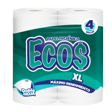 Papel Higienico ECOS XL 390 Doble Hoja - 4 Rollos
