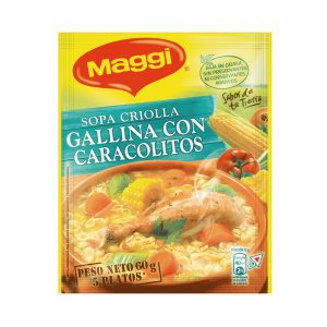 Maggi Sopa Criolla Gallina con Caracolitos Display 12 Unidades, 60 g